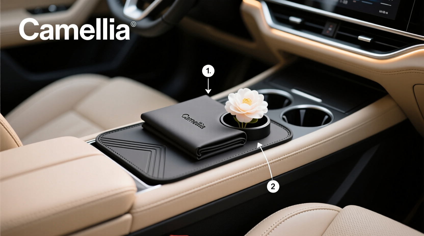 how to easily install a camellia car cup holder mat for a stylish and secure fit