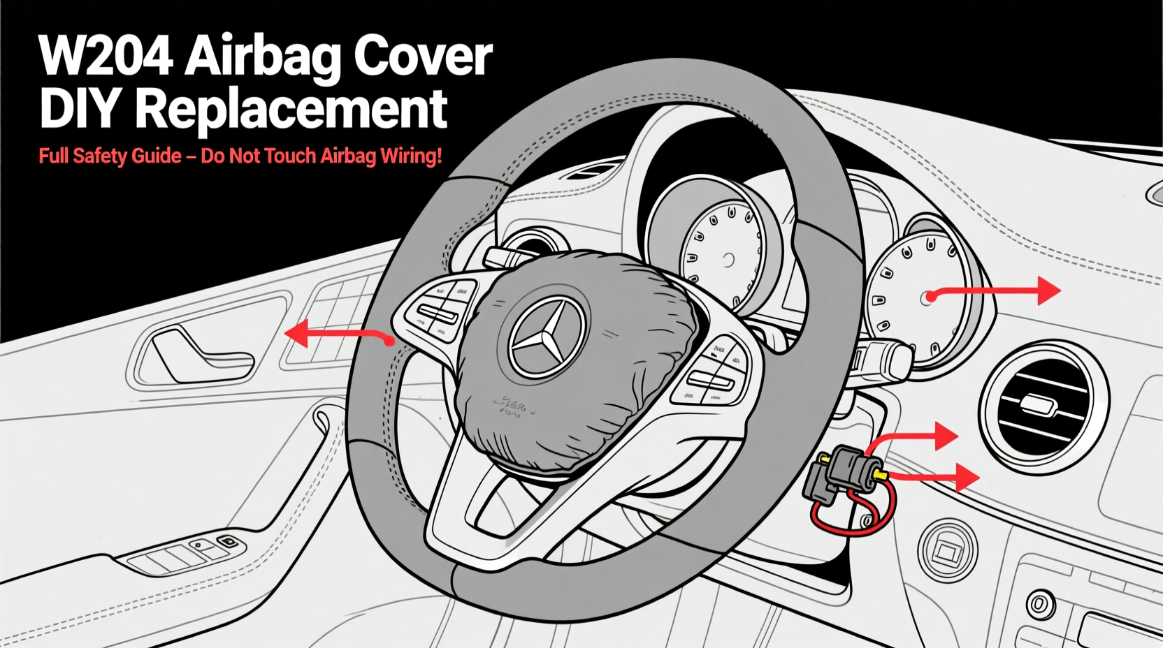 w204 airbag cover diy replacement