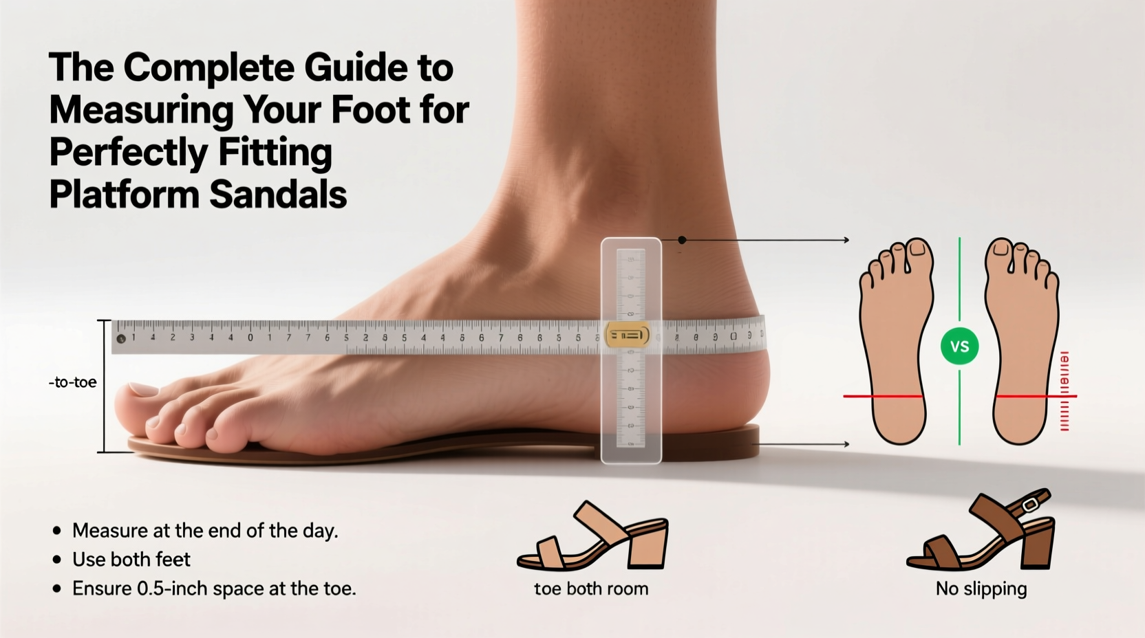 the complete guide to measuring your foot for perfectly fitting platform sandals