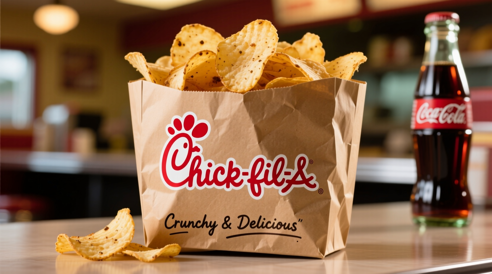 Chick-fil-A potato chips in paper container