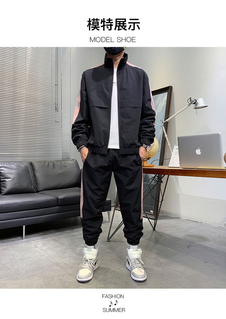 Mens plus Tracksuit Set Two Piece  Sports Wear Jogging Suit Autumn  Men Colorblock Outfits Gym CLothes Men streetwear tracksuit