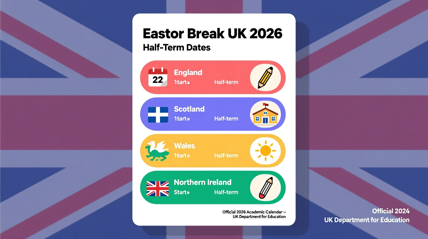 when do uk schools break up for easter 2026