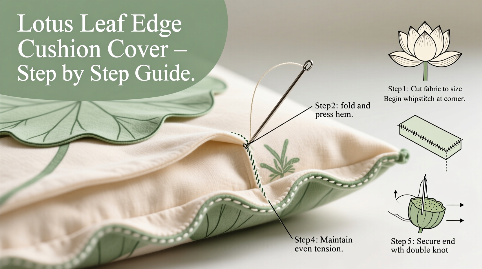 mastering the lotus leaf edge cushion cover a step by step sewing guide for beginners