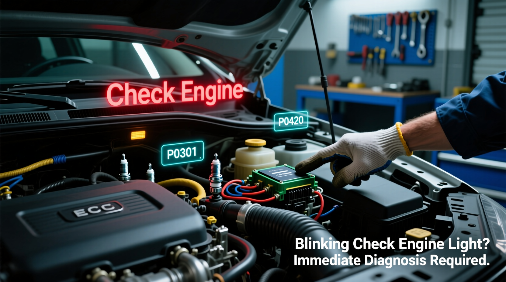 why is my check engine light blinking causes what to do
