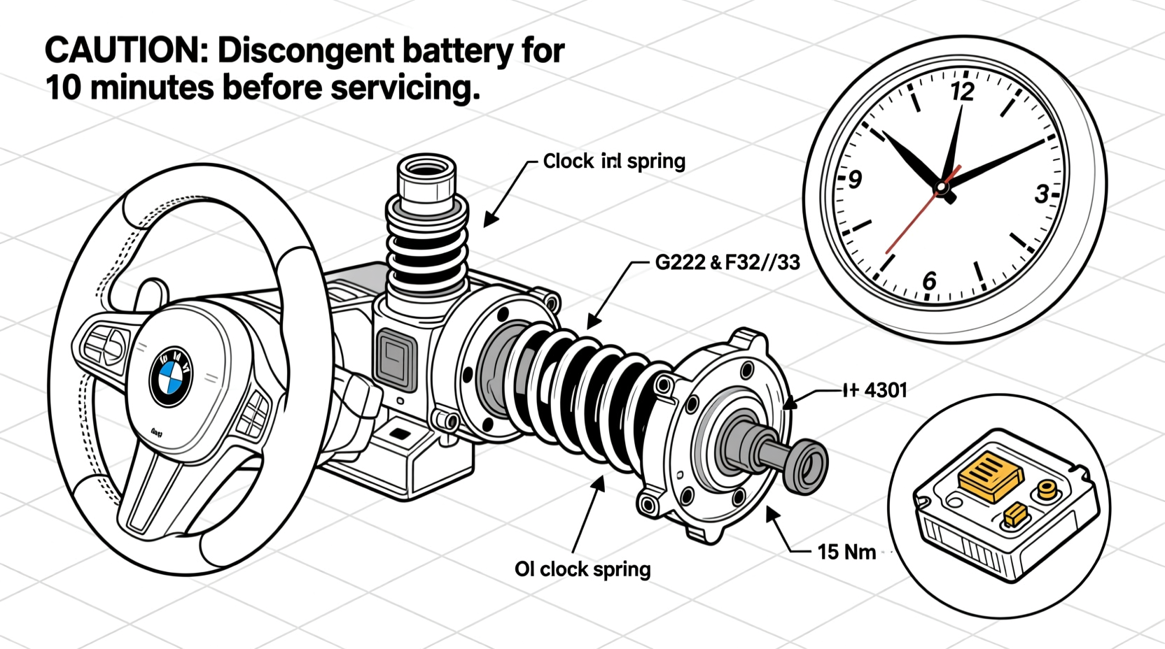 replace clock spring bmw 430i