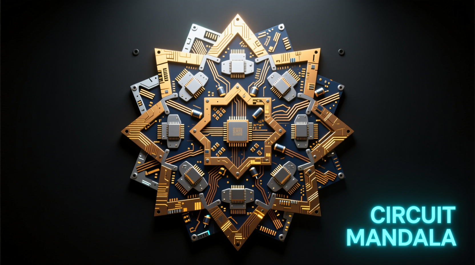 Geometric wall art made from repurposed circuit boards