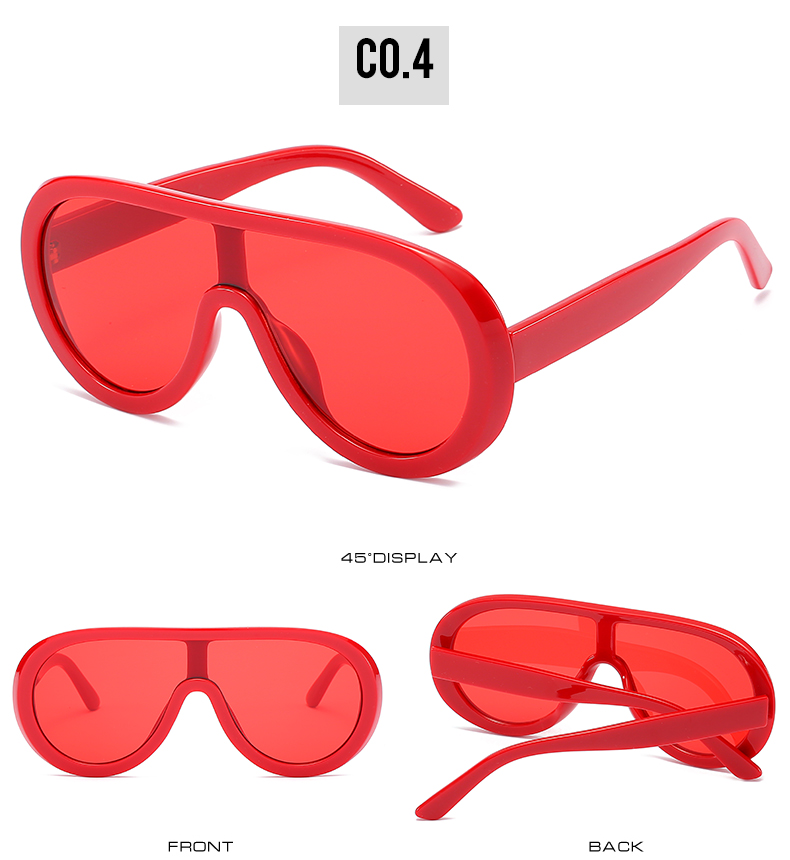 航空一体式镜片太阳镜女士豪华品牌设计法国lunettes de soleil红色