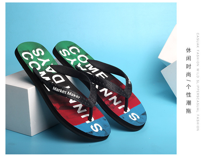 Mens Beach Flip Flops Rubber Sole Non-slip Breathable Casual EVA Slippers Outdoor Sandals
