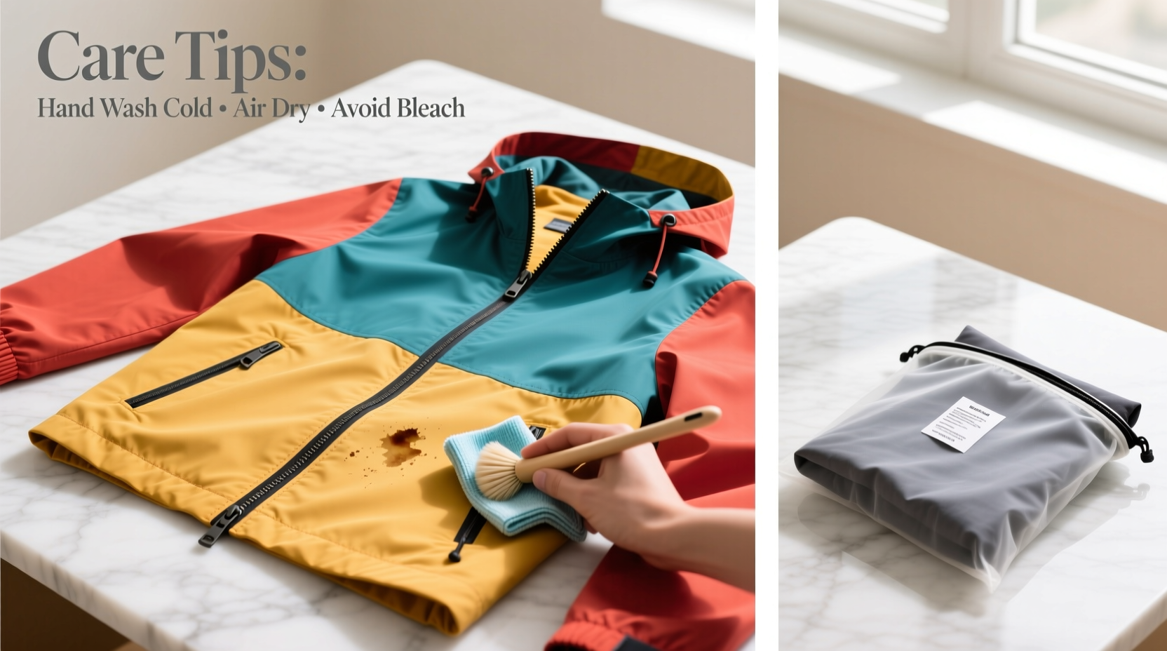 effective methods to clean and care for your color block windbreaker jacket