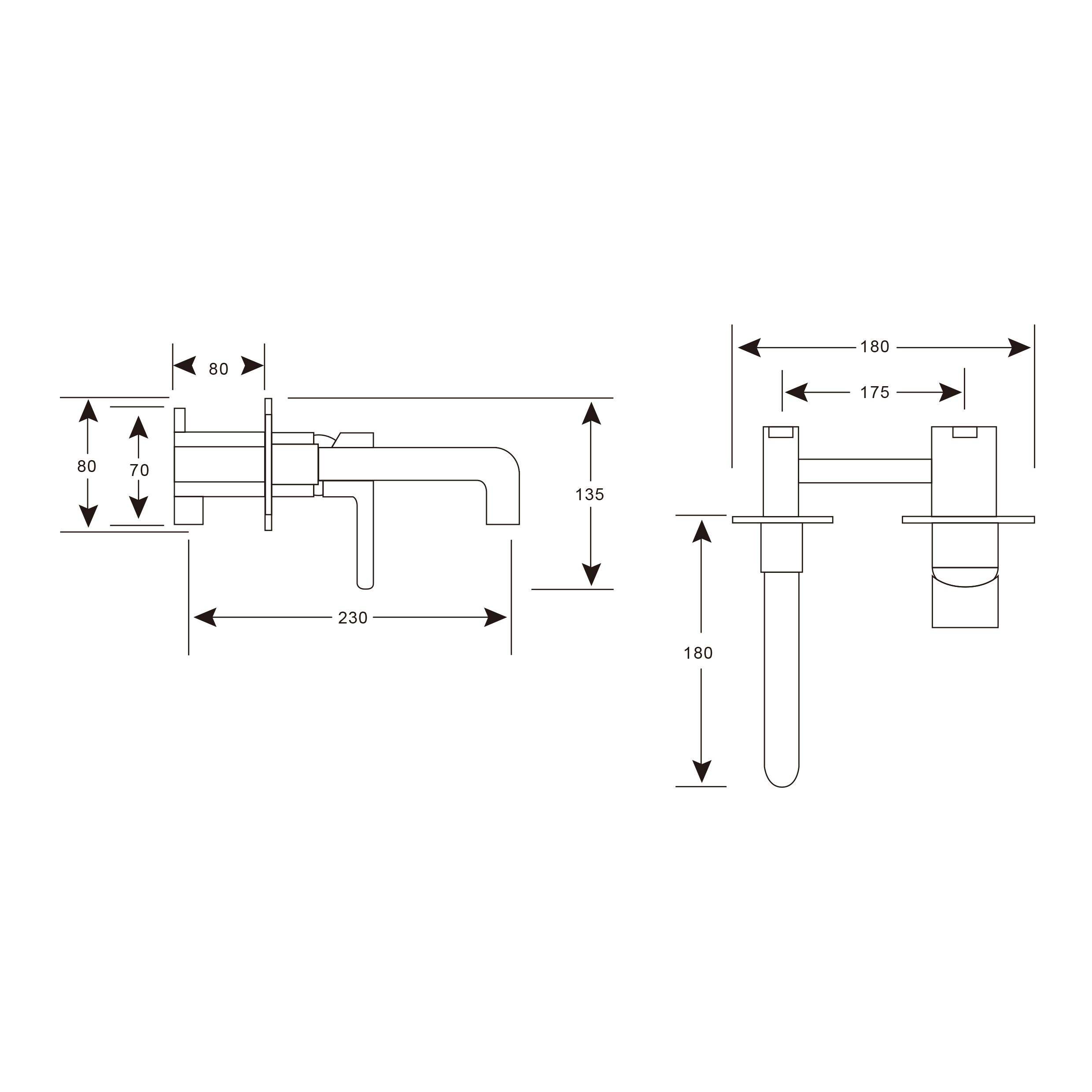 concealed brass wash basin faucet mixer wall mounted faucets for bathroom