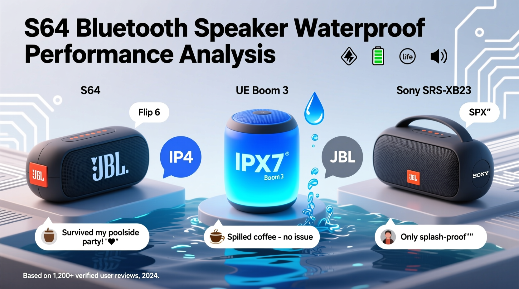 is the s64 bluetooth speaker really more waterproof than other options what users are saying
