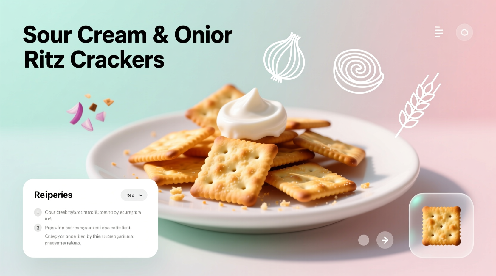 Sour cream and onion Ritz crackers in recipe application