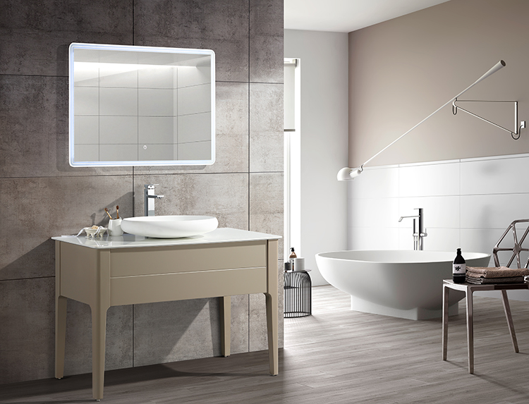 Floor mounted washbasin sink vanity mdf bathroom vanity with led mirror