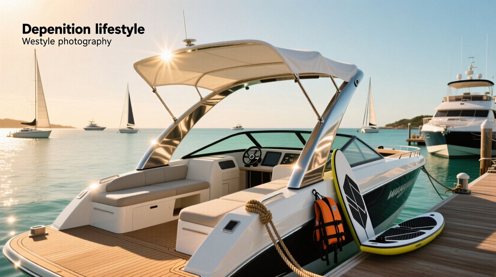 Close-up view of a wake tower bimini top showing fabric tension and mounting clamps