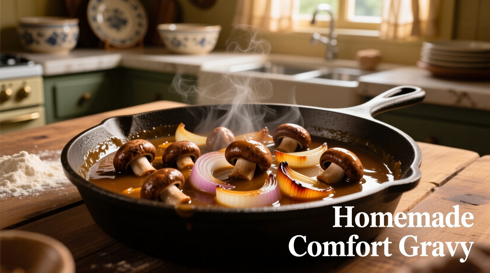 Perfect Mushroom and Onion Gravy Recipe in 15 Minutes