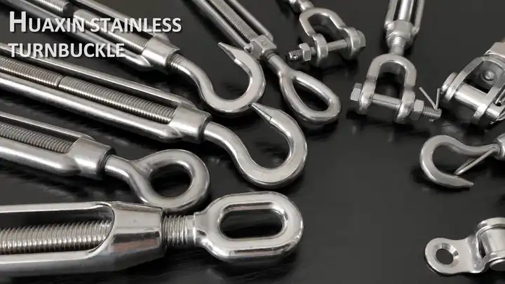 Source High Quality Grade316/304 Stainless Steel Open Body Turnbuckles 16mm  DIN1480 Frame Turnbuckle on