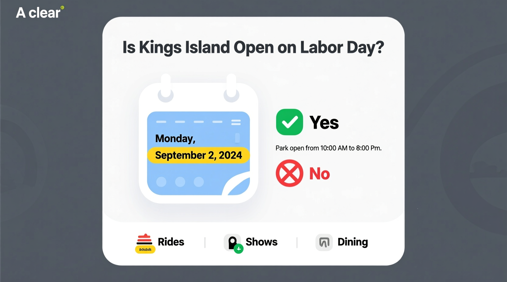 is kings island open on labor day