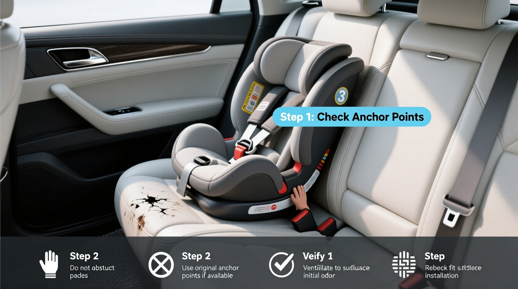 damage to leather car seats from child seat