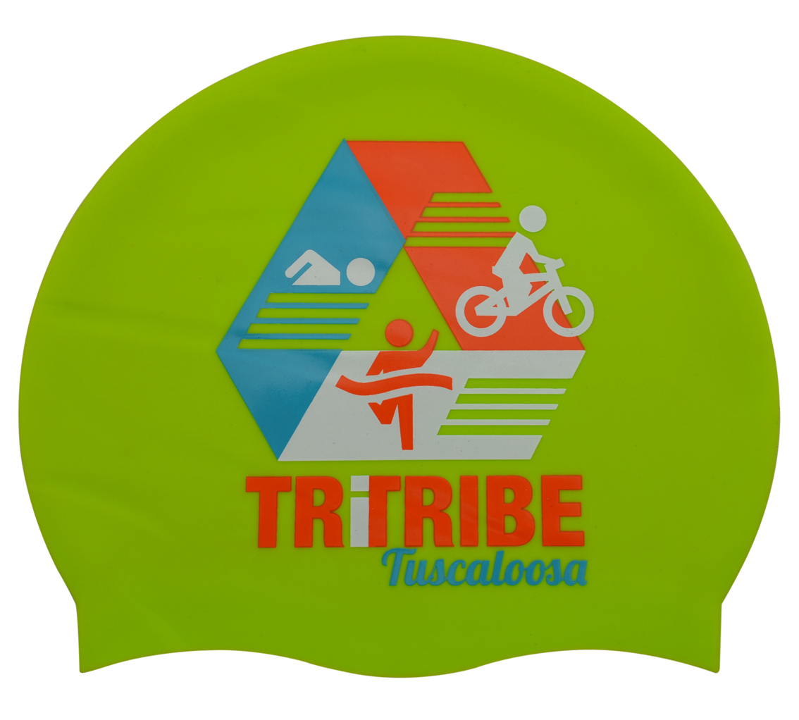 Granulated silicone swimming cap with custom Logo printed