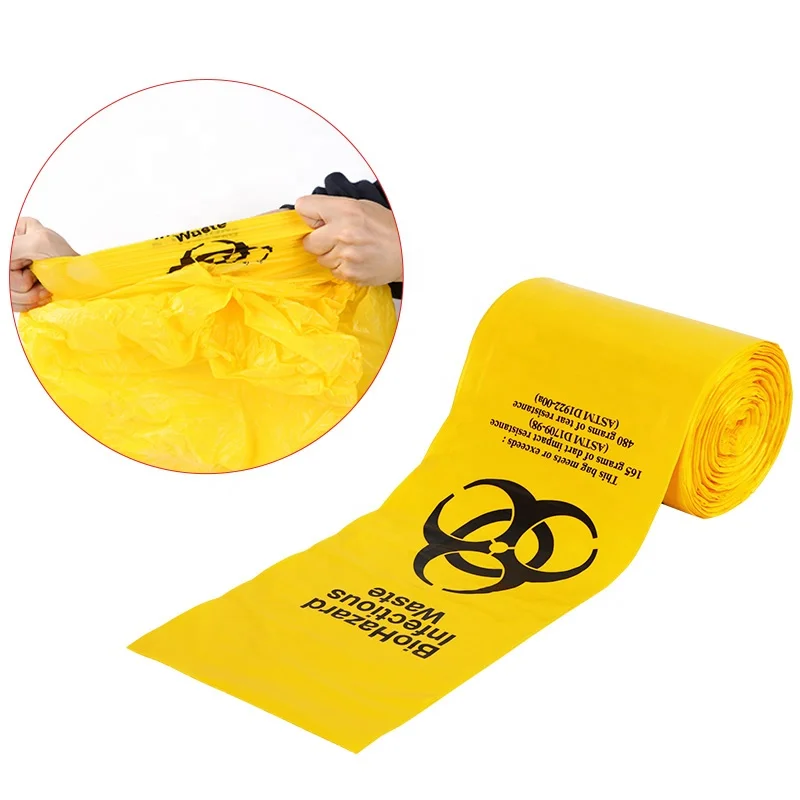 Factory Supplier Red Biohazard Disposable Waste Bag for Medical infectious waste