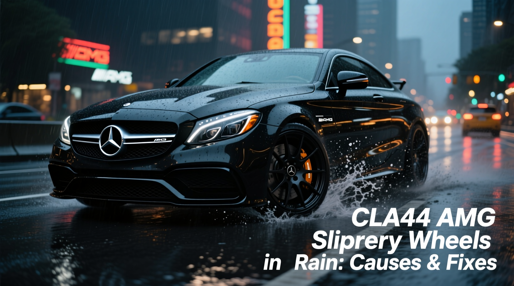 cla45 amg slippery wheel rain
