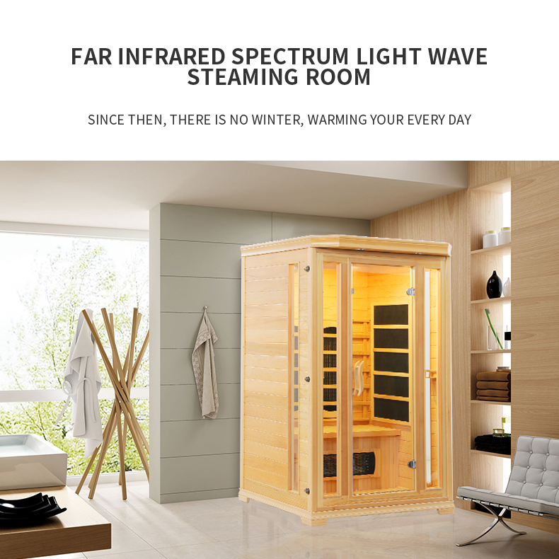 2 person far infrared dry carbon panel hemlock sauna room
