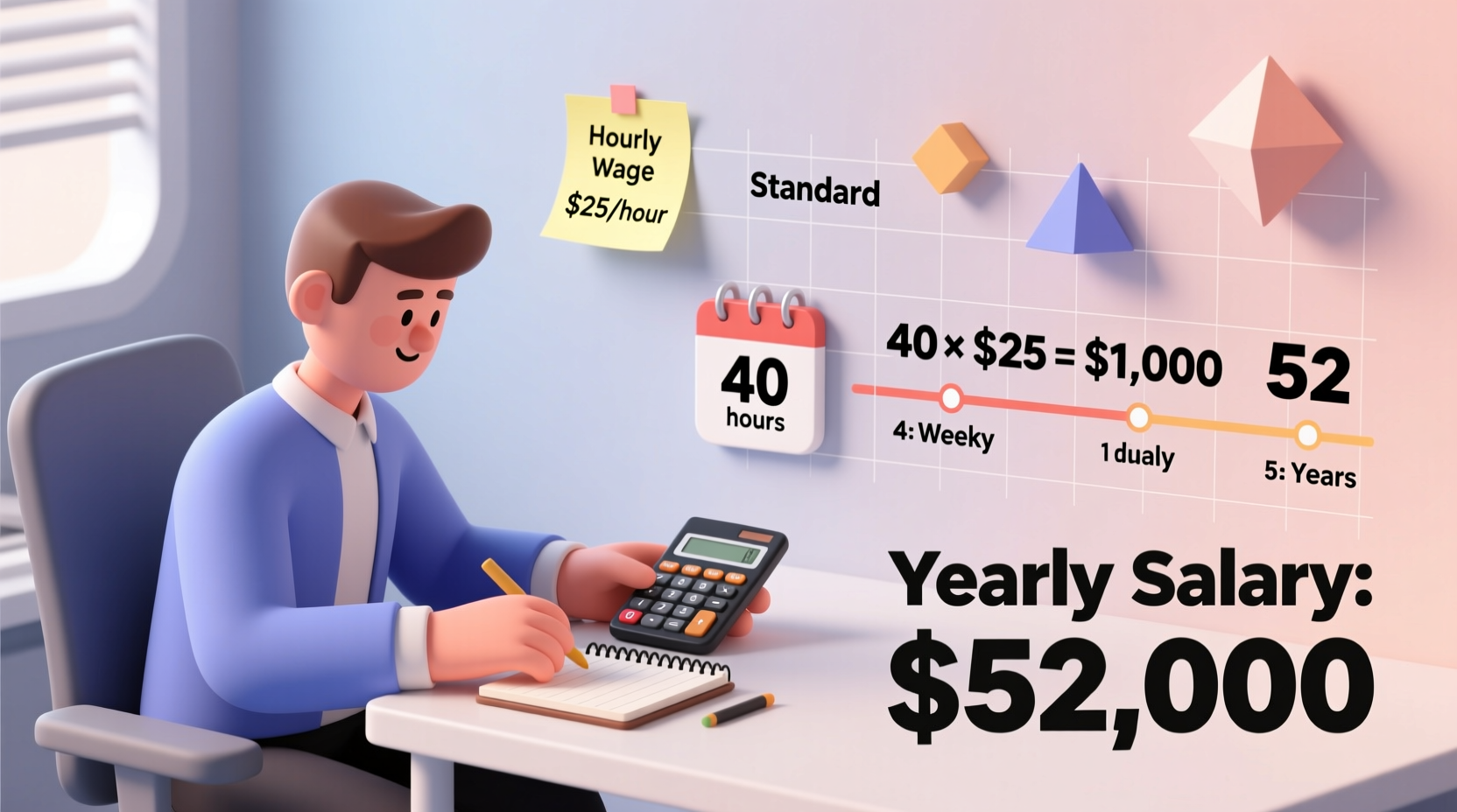 how to accurately calculate your yearly salary from an hourly wage a step by step guide