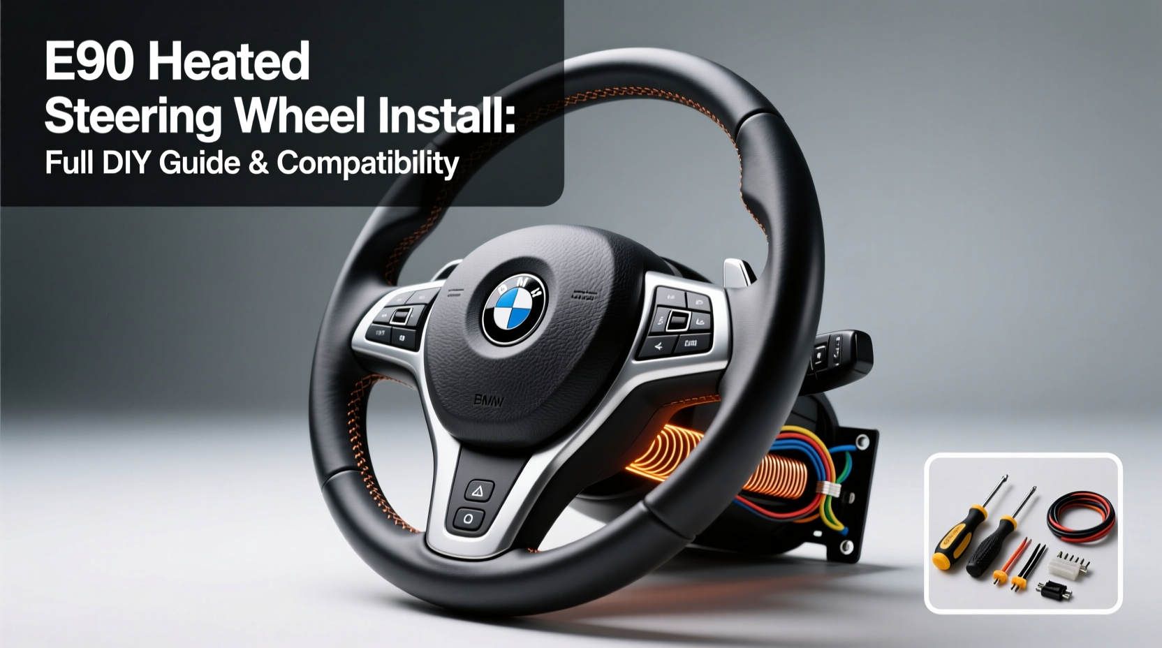 e90 heated steering wheel install