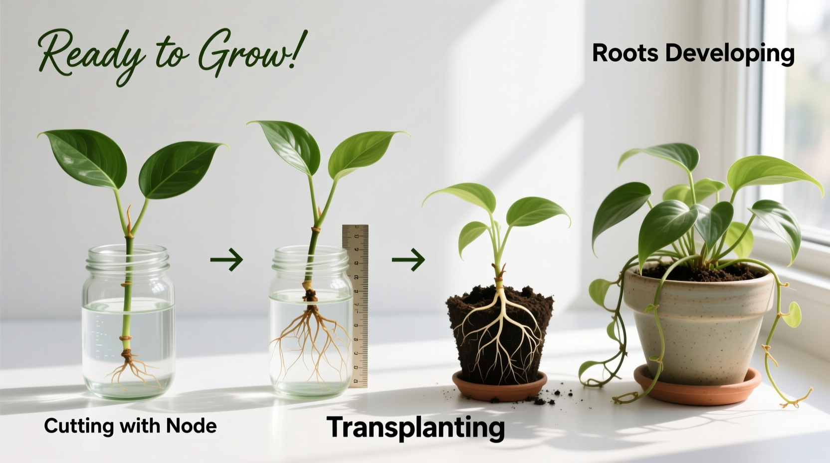 how to grow pothos from cuttings