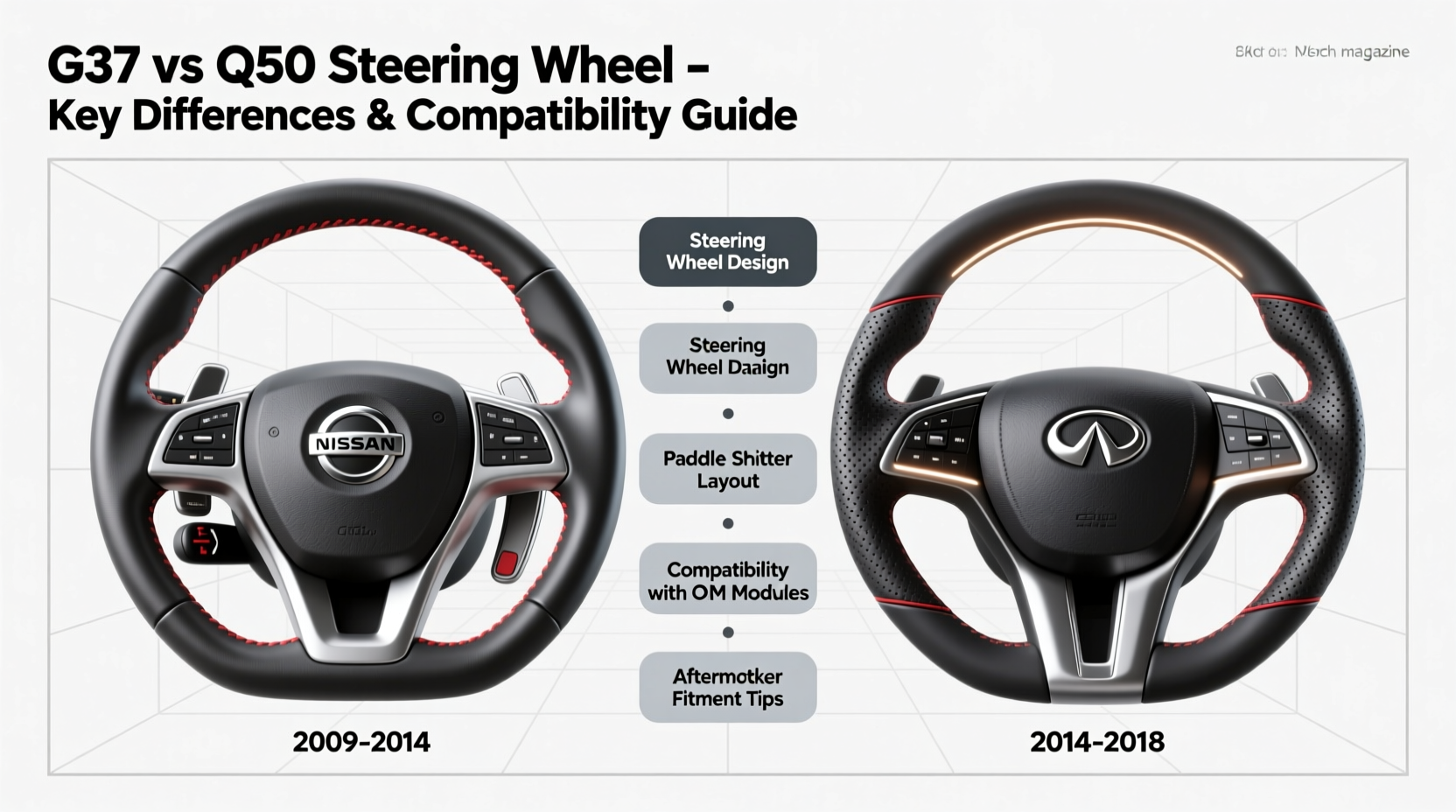 g37 vs q50 steering wheel compare