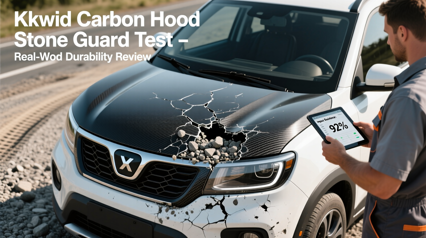 kwid carbon hood stone guard test