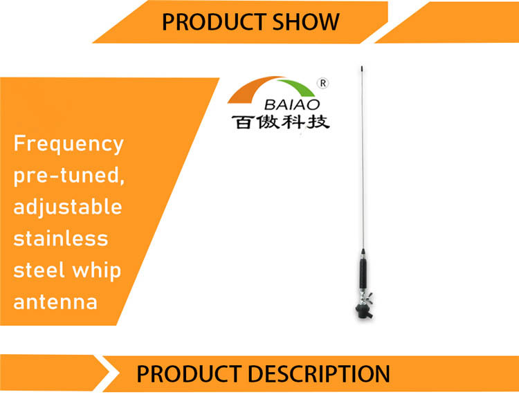 Long Range CB Antenna 27Mhz AT-1500 Stainless Steel Whip Car Radio CB Antenna