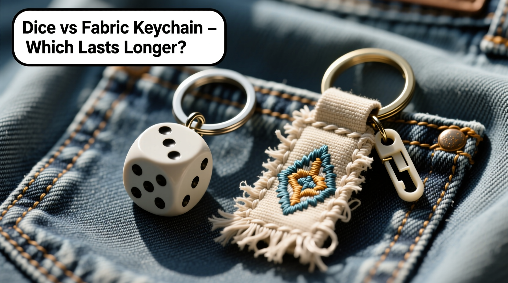 dice keychain vs fabric keychain which is less likely to fall apart in your pocket