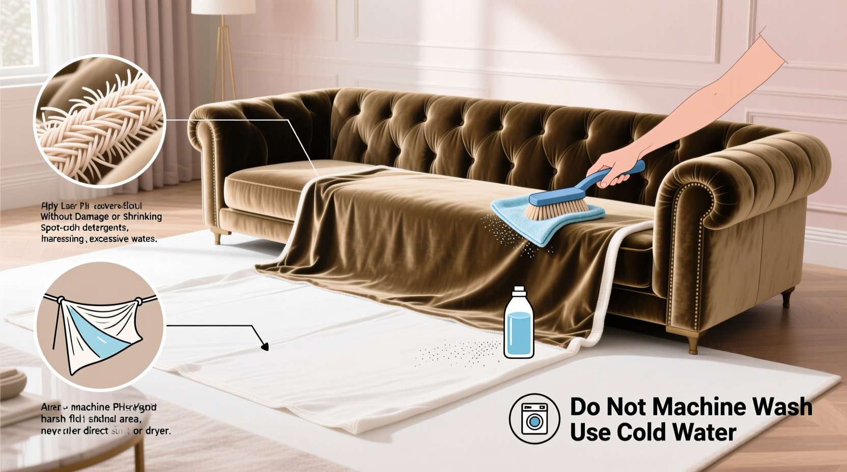 expert guide how to clean luxury sofa covers safely without damage or shrinking