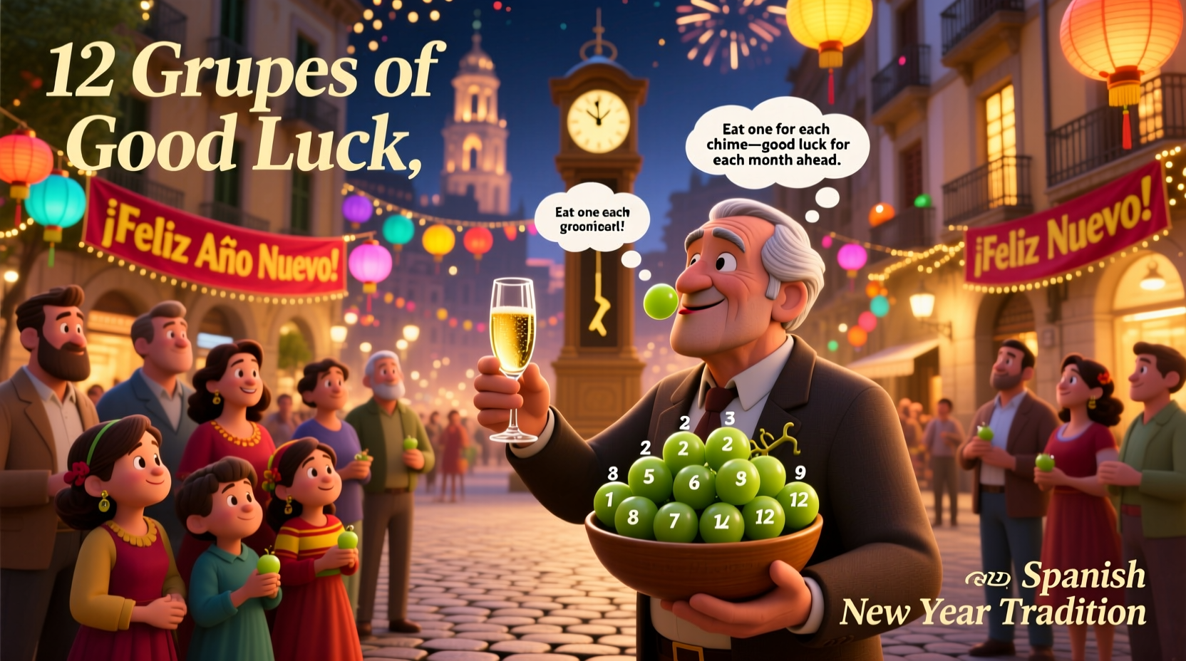 why do spanish people eat 12 grapes at new year