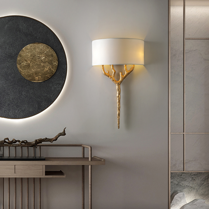 New Chinese Art Creative copper branch wall lamp