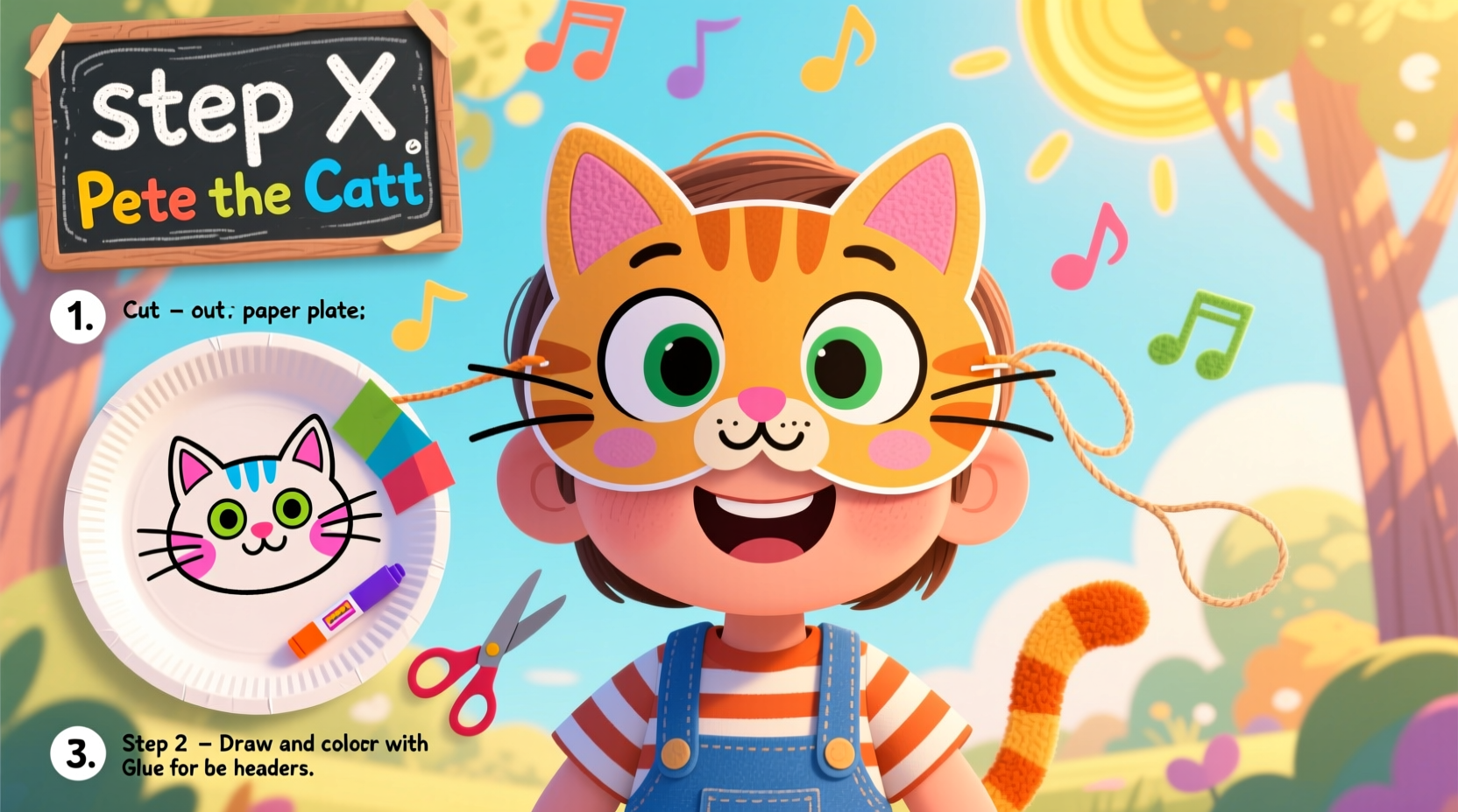creative step by step guide how to make a pete the cat mask at home for kids