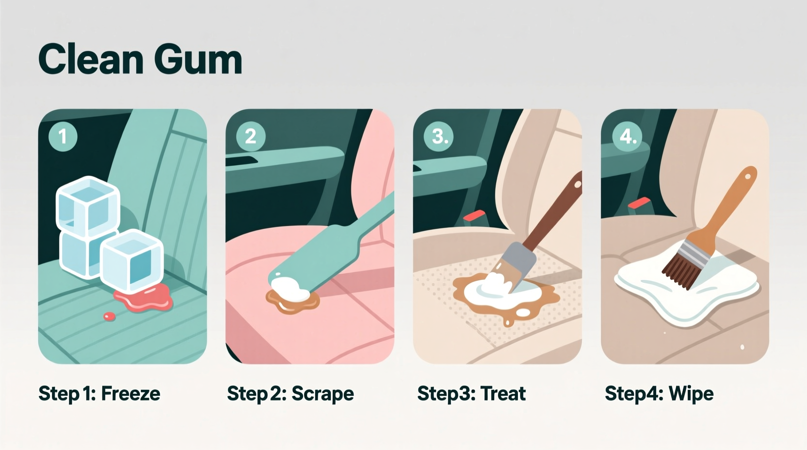 how do you get gum out of car seats