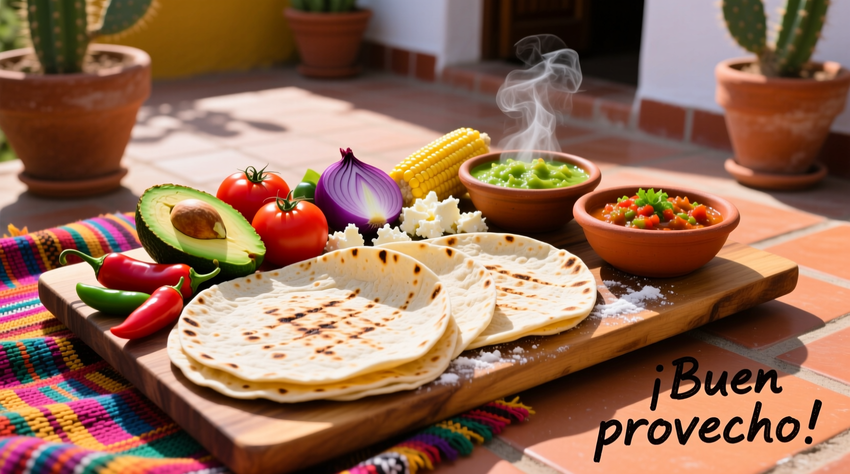 Colorful Mexican food platter featuring handmade tortillas and regional ingredients