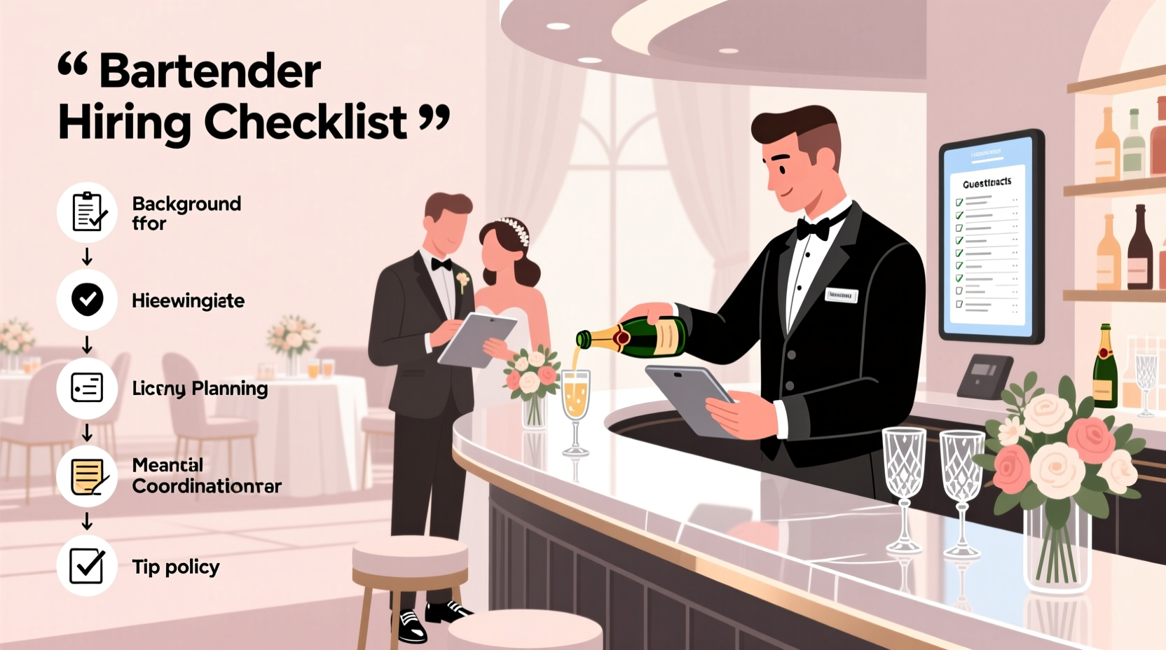how to hire a bartender for a wedding