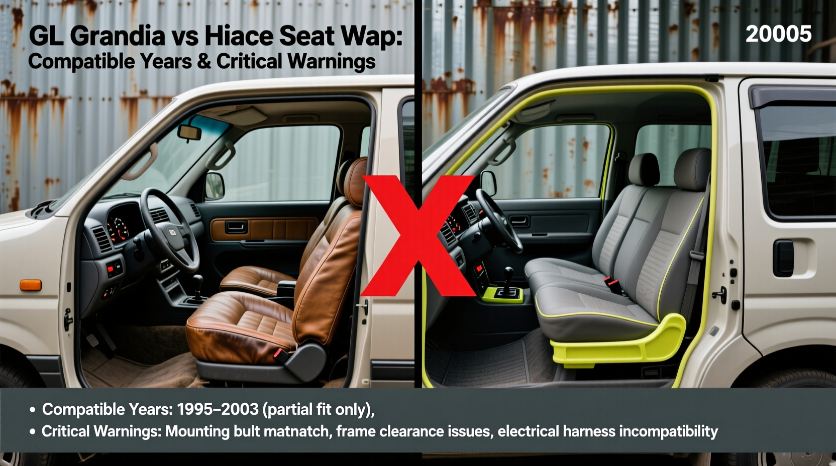 gl grandia vs hiace seat swap