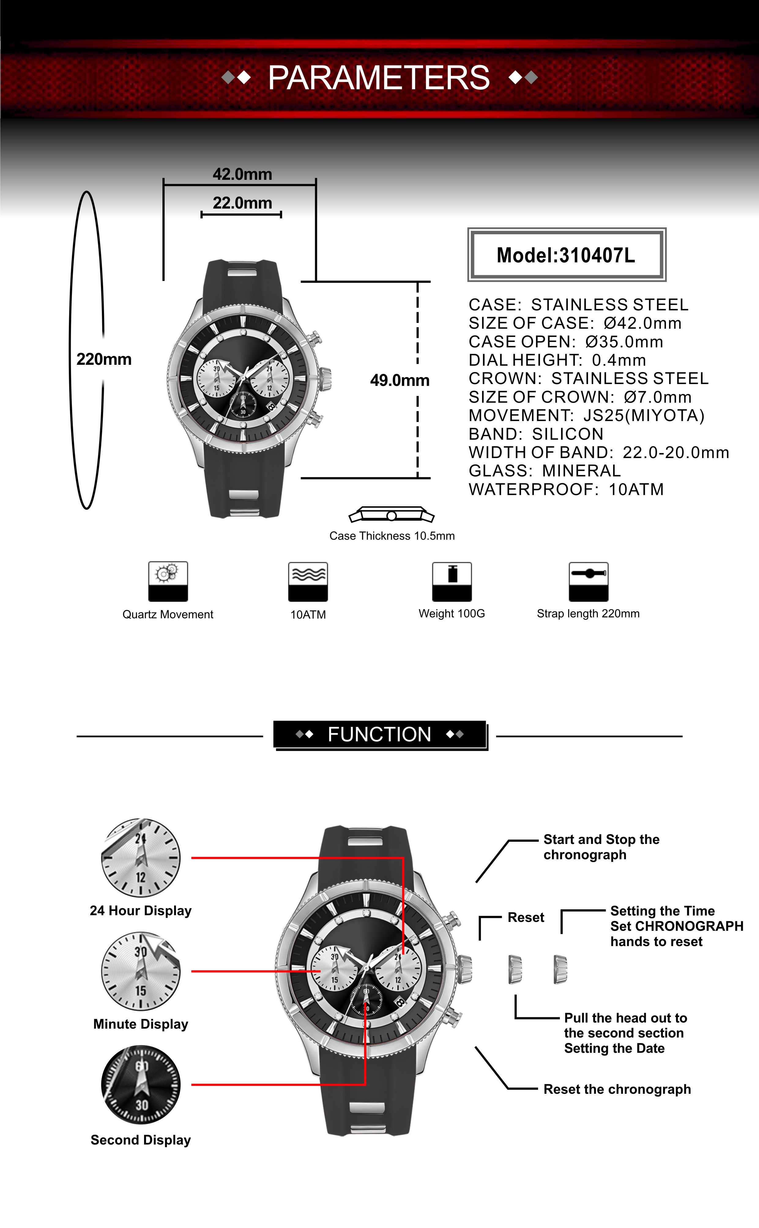 高品质金刚石计时妇女手表 - buy high quality quartz watches,sport