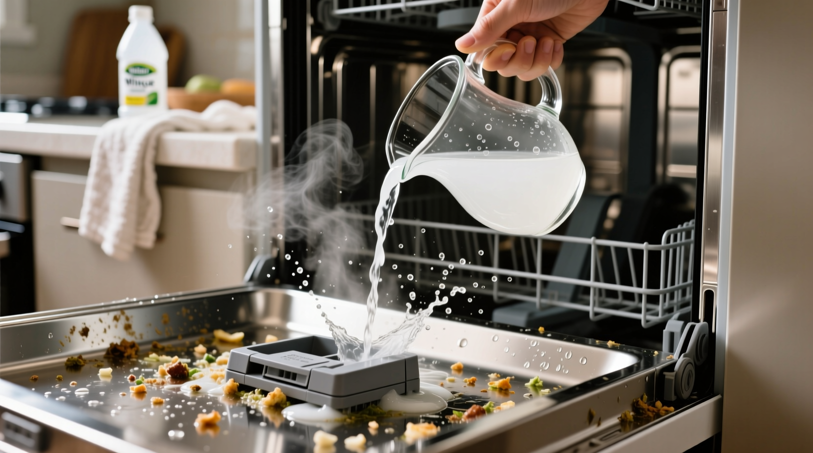 how to clean dishwasher with vinegar