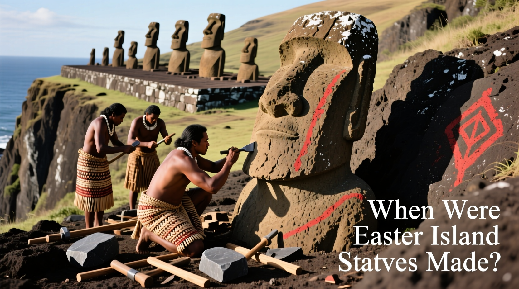 when were easter island statues made