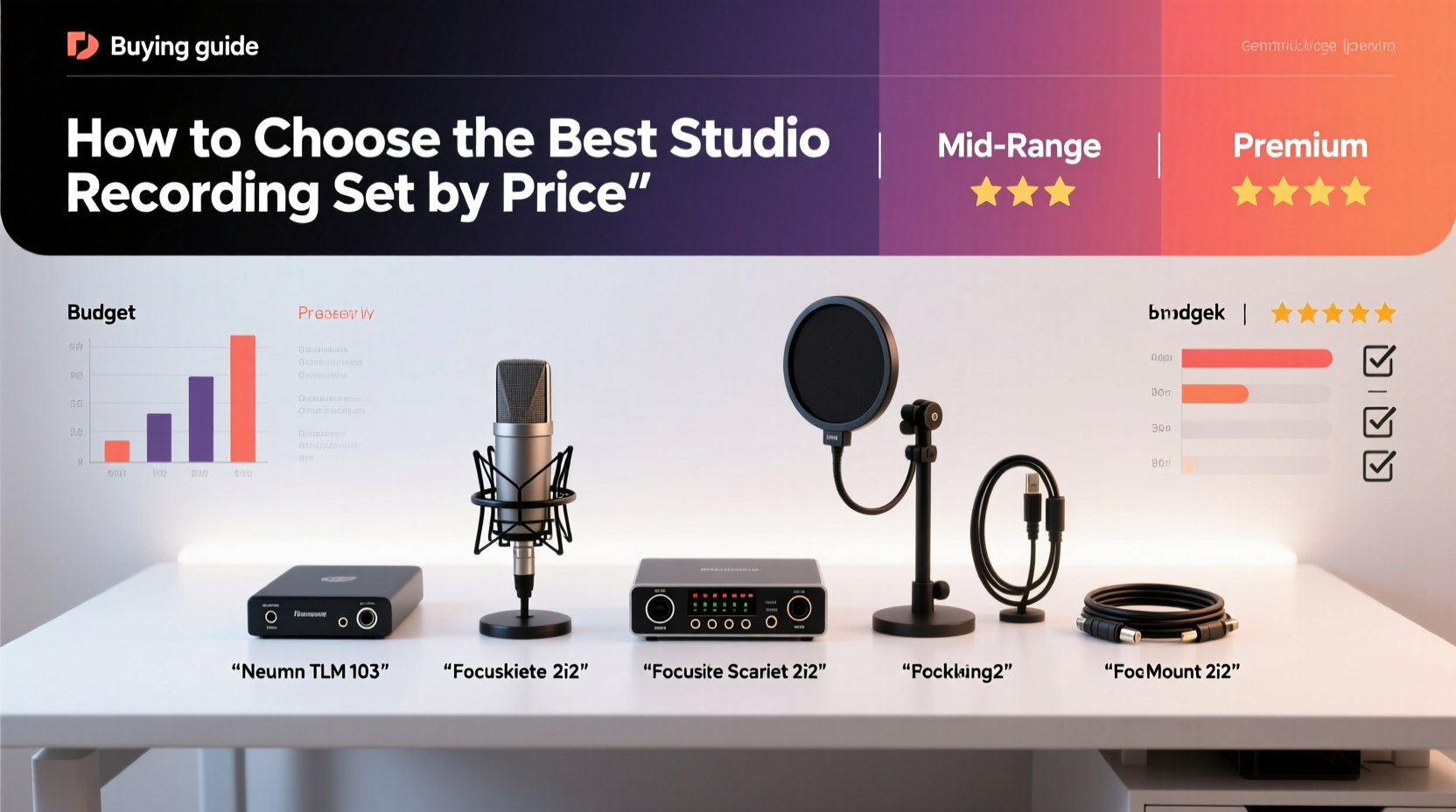 studio recording set price by price each