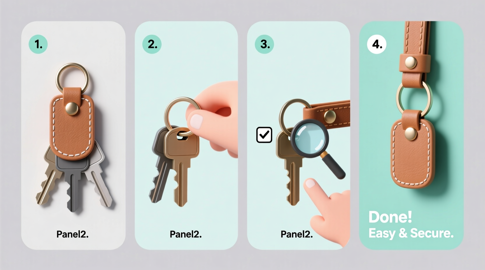 step by step tips for easily attaching a leather bag pendant to your keychain