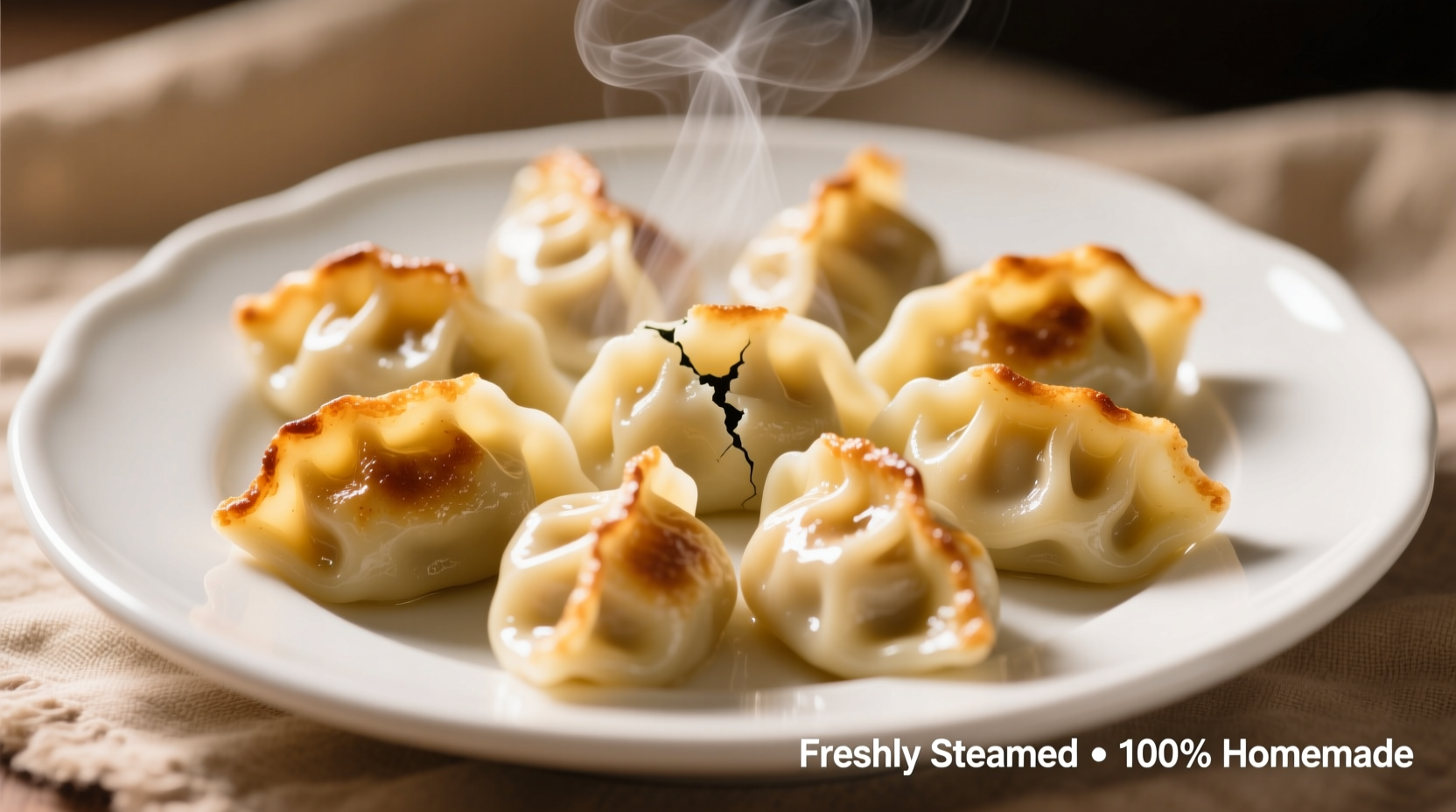 Perfectly cooked potato dumplings on a white plate