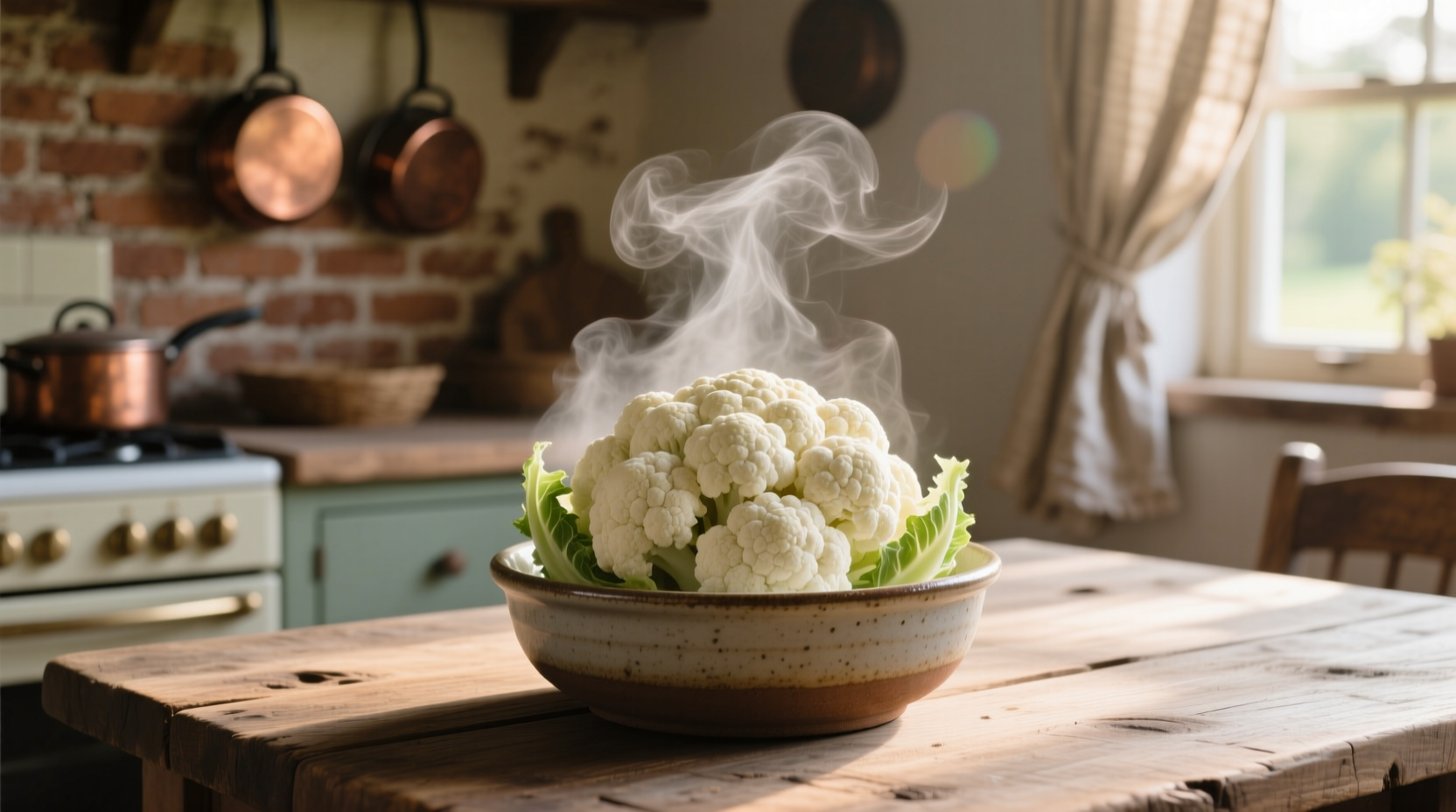 steaming cauliflower