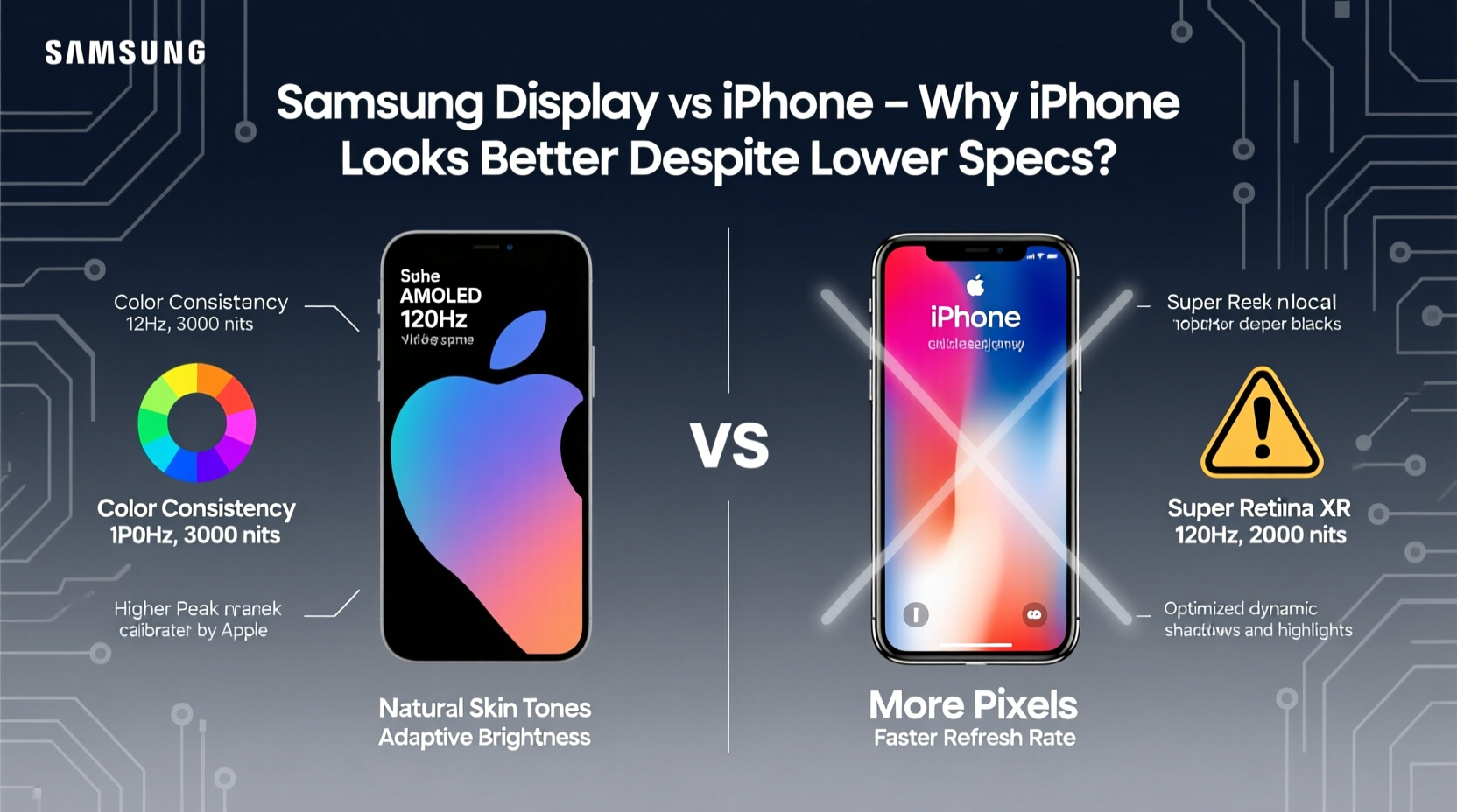 samsung display vs iphone why does iphone look better even with worse specs
