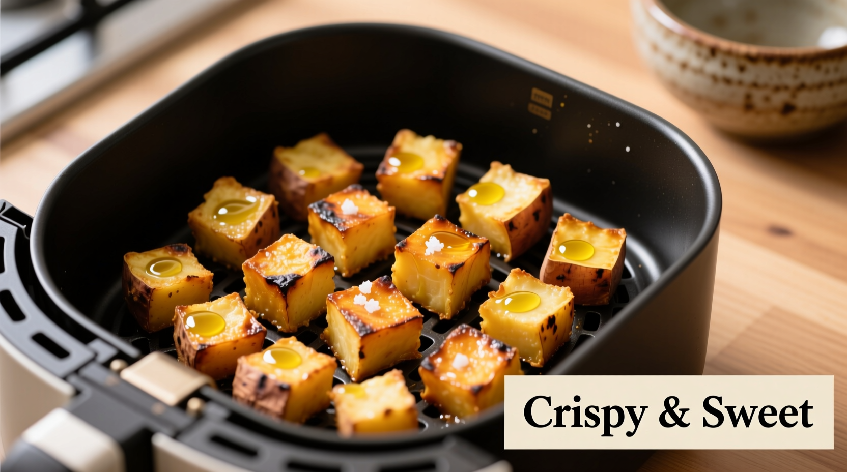 air fried sweet potato cubes